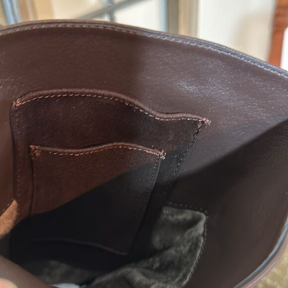 Brown leather boots with ID card holder inside size 7 1/2 new - Picture 5 of 5